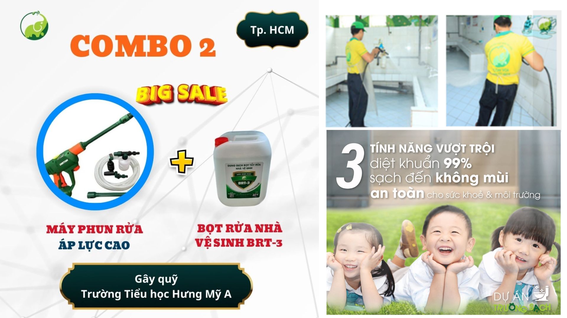 Combo 2: Máy Phun Rửa & Bọt Rửa Nhà Vệ Sinh BRT-3